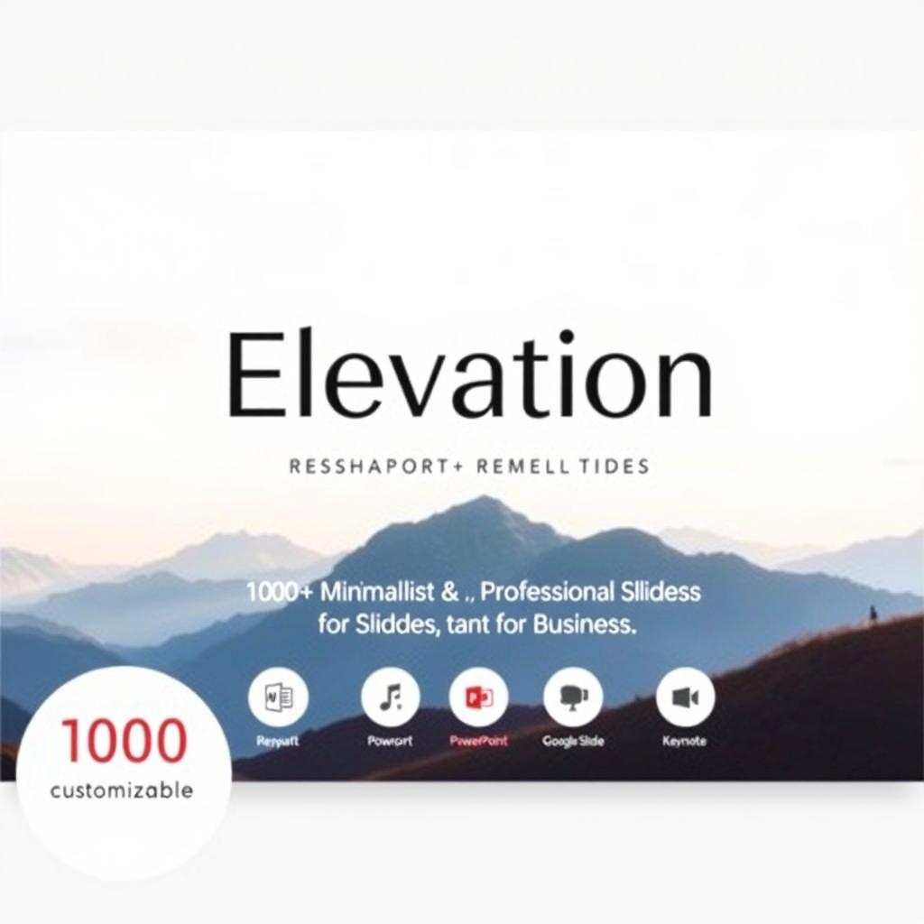 A professional and elegant PowerPoint template cover for a product named 'Reshapely-Elevation'