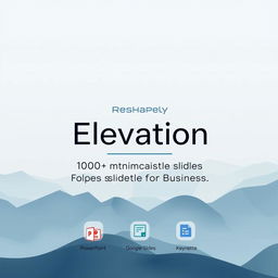 A professional and elegant PowerPoint template cover for a product named 'Reshapely-Elevation'