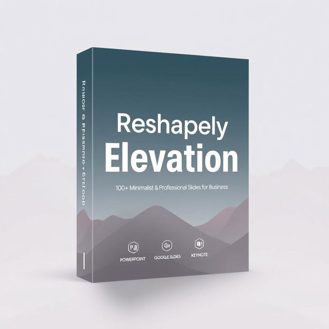 A professional and elegant PowerPoint template cover for a product named 'Reshapely-Elevation'