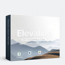 A professional and elegant PowerPoint template cover for a product named 'Reshapely-Elevation'