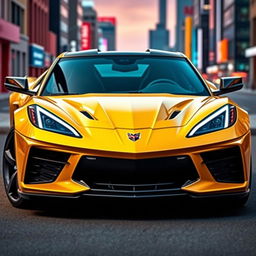 A unique Corvette C8 super-SUV with a Pontiac badge, merging the powerful aesthetics of the Corvette with iconic Pontiac elements