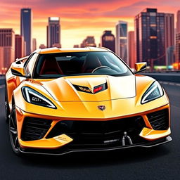 A unique Corvette C8 super-SUV with a Pontiac badge, merging the powerful aesthetics of the Corvette with iconic Pontiac elements