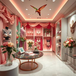 A chic and elegant lingerie boutique inspired by hummingbirds