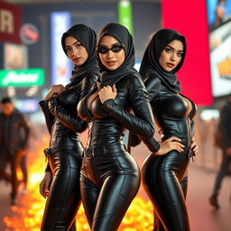 Malaysian women wearing hijabs as stunning and seductive superheroes