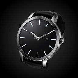 A sleek and modern watch design featuring a circular dial with a minimalist interface