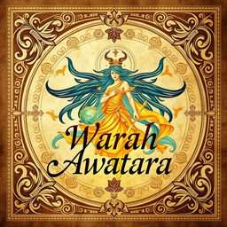 Design a stunning cover for the 'Warah Awatara' script, featuring a mystical and ancient theme