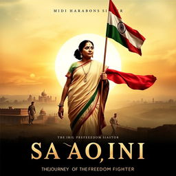 A movie poster for the film titled 'SAROJINI'