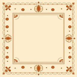Design a simple square border inspired by Hindu mythology, with patterns that encapsulate the essence of mythological storytelling