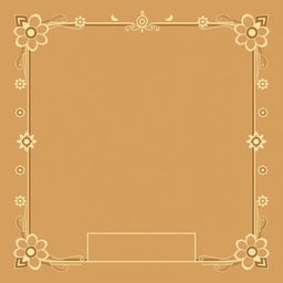 Design a simple yet elegant square border inspired by Hindu mythology, incorporating subtle motifs like lotus flowers, gentle wave patterns, and small celestial symbols to maintain a spiritual touch