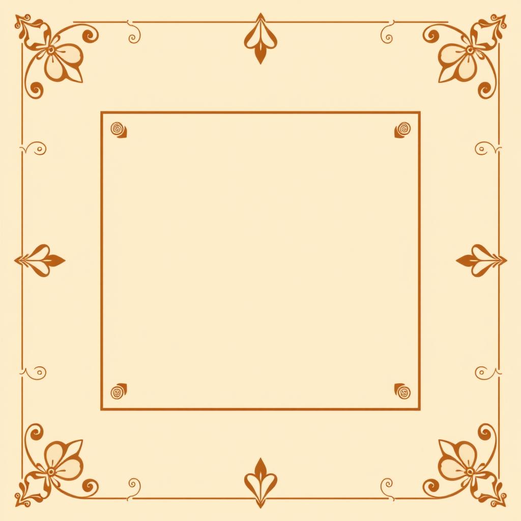 Create a simple square border with subtle patterns inspired by Hindu mythology