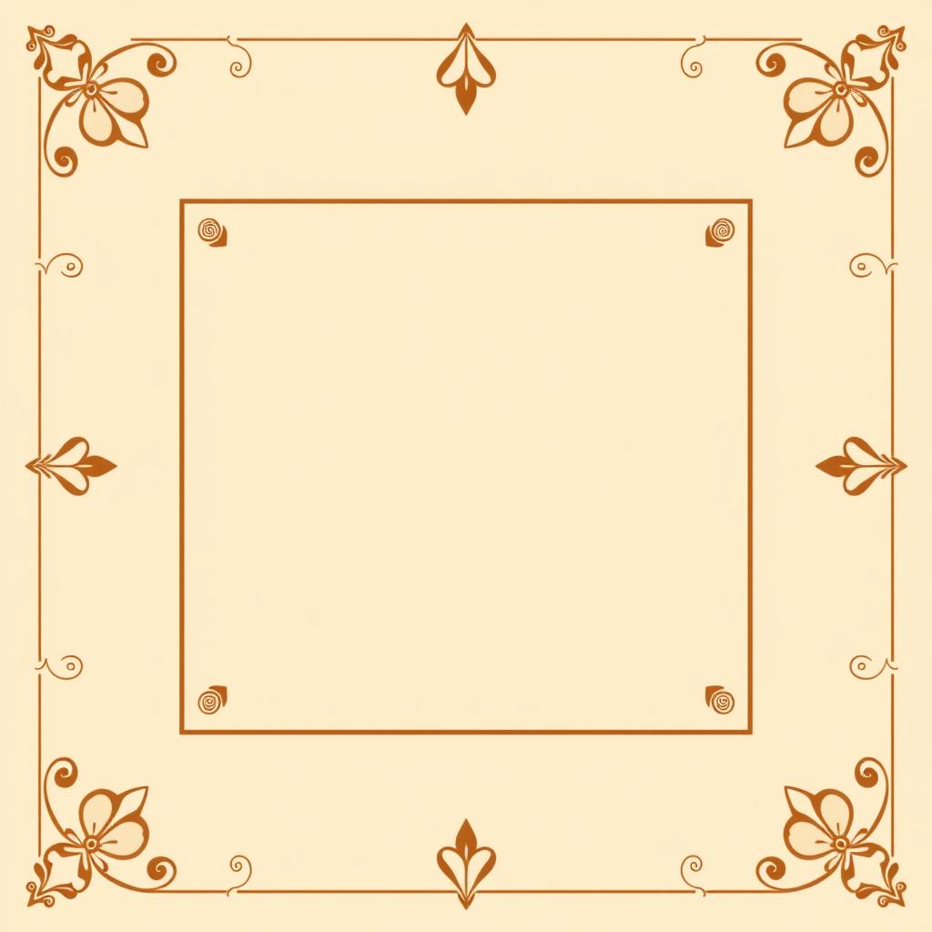 Create a simple square border with subtle patterns inspired by Hindu mythology