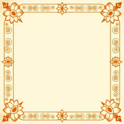 Create a simple square border with subtle patterns inspired by Hindu mythology