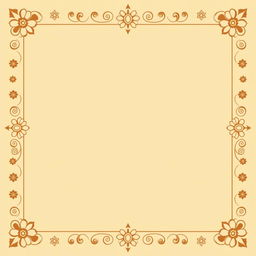 Create a simple square border with subtle patterns inspired by Hindu mythology