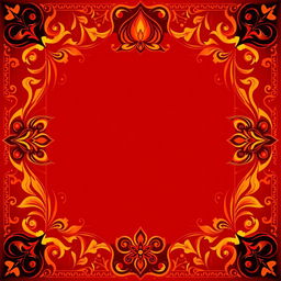 Create a simple square border inspired by Hindu mythology, utilizing patterns that resonate with mythological themes