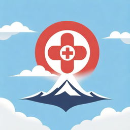 A portrait of the Red Cross Camillians logo on a serene and beautiful backdrop with 'God Bless' written dramatically in a radiant sky.