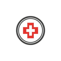 A logo featuring a red cross, Camillians symbol with the divine bless of a bright light illuminating it.