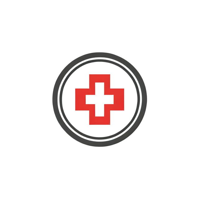 A logo featuring a red cross, Camillians symbol with the divine bless of a bright light illuminating it.