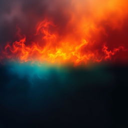 Craft a background where the colors of fire are blended with shadowy sea colors