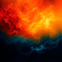 Craft a background where the colors of fire are blended with shadowy sea colors