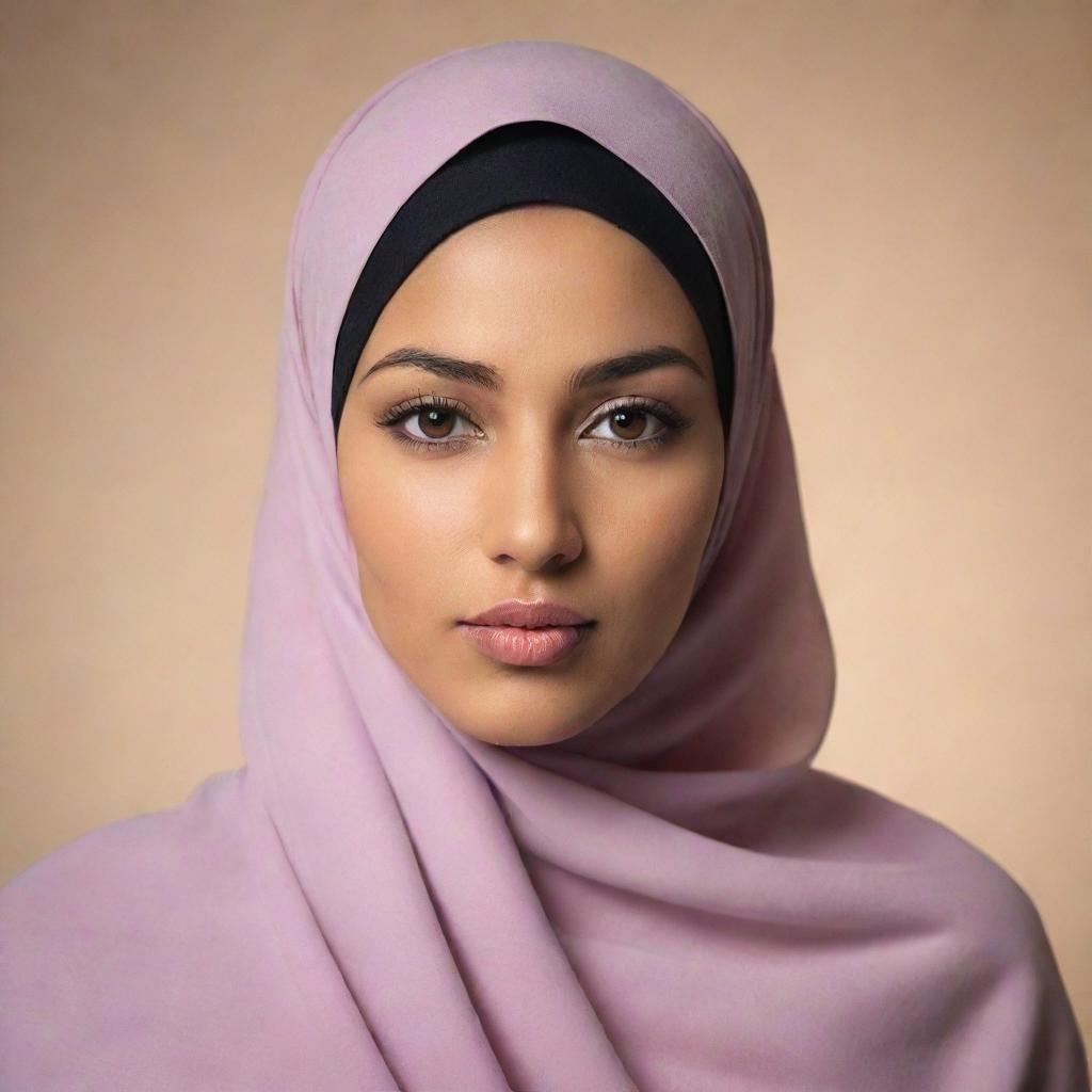 A respectful depiction of a woman wearing a hijab, highlighting her modesty and elegance