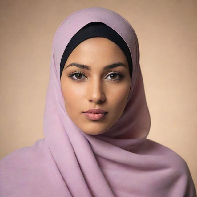 A respectful depiction of a woman wearing a hijab, highlighting her modesty and elegance