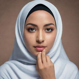 A respectful depiction of a woman wearing a hijab, highlighting her modesty and elegance