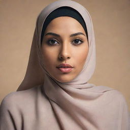 A respectful depiction of a woman wearing a hijab, highlighting her modesty and elegance