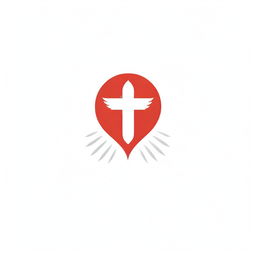 Majestic logo featuring a red cross, a star and divine light rays coming from the center, symbolizing God.