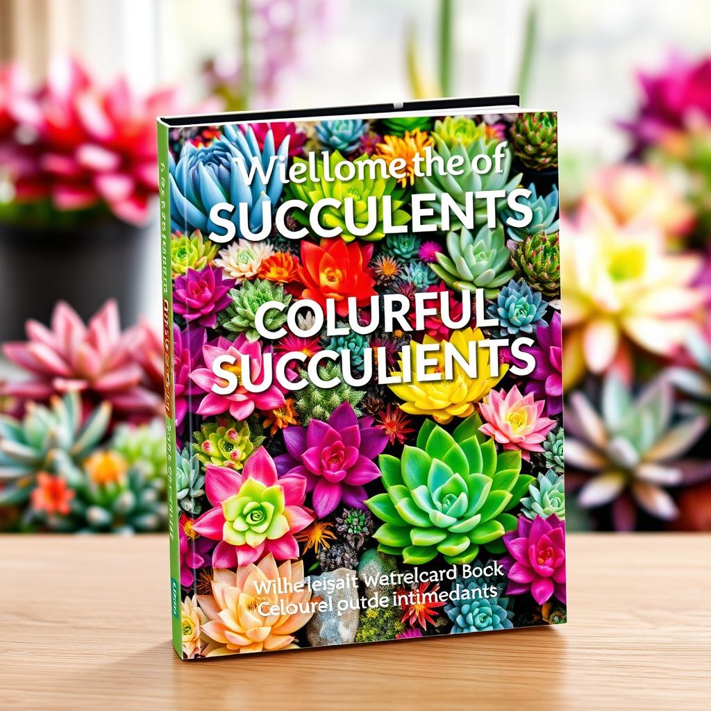 An inviting and vibrant book cover design featuring a colorful succulent garden