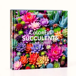 An inviting and vibrant book cover design featuring a colorful succulent garden