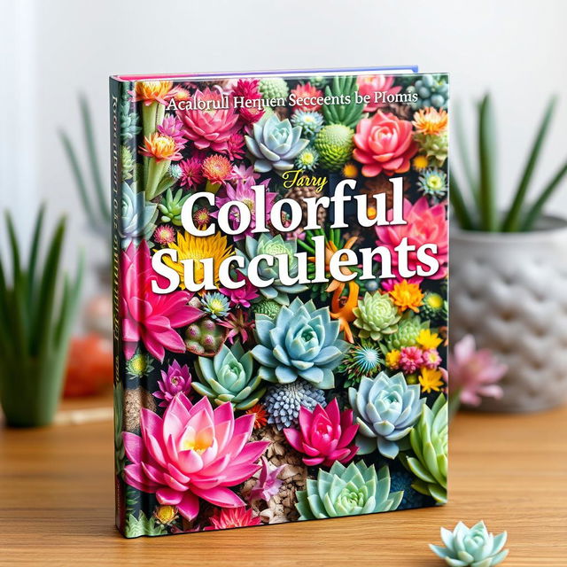 An inviting and vibrant book cover design featuring a colorful succulent garden