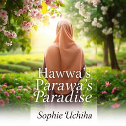 A book cover for 'Hawwa's Paradise' by Sophie Uchiha, featuring a gentle and serene scene symbolizing femininity, hope, purity, and modesty