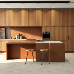 Design of a modern kitchen with a single linear front measuring 4