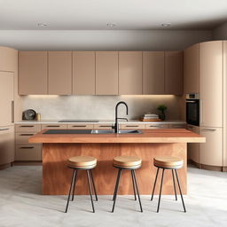 Design a modern kitchen with a single linear front of 4