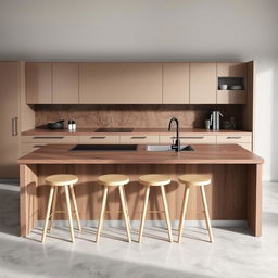 Design a modern kitchen with a single linear front of 4