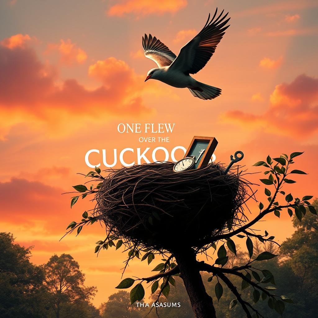 A literal interpretation of a film poster for 'One Flew Over the Cuckoo's Nest'