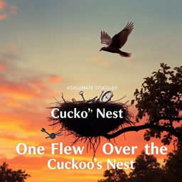 A literal interpretation of a film poster for 'One Flew Over the Cuckoo's Nest'