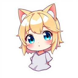 Anime chibi girl emote for Twitch, featuring a cute little character with big blue eyes, blonde hair styled adorably