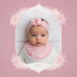 Generate a stylish and loving introduction for a baby girl named Rilza Iffath, accompanied by a delightful and tender background.