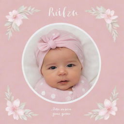 Generate a stylish and loving introduction for a baby girl named Rilza Iffath, accompanied by a delightful and tender background.