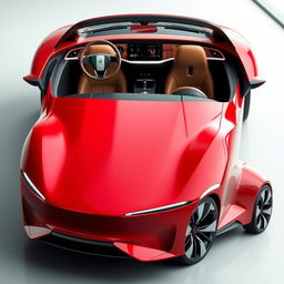 A sleek, modern Italian electric car with a futuristic design