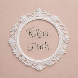 Update the previous image to include the full name 'Rilza Iffath' in elegant typography, keeping the soft and soothing background.