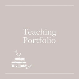 A professional cover design for a teaching portfolio