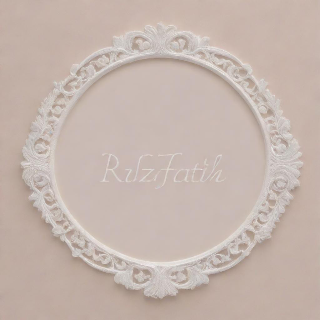 Update the previous image to include the full name 'Rilza Iffath' in elegant typography, keeping the soft and soothing background.