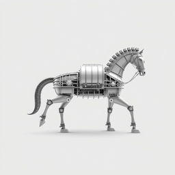 A black and white image of a Trojan Horse symbolizing LNG (Liquefied Natural Gas)