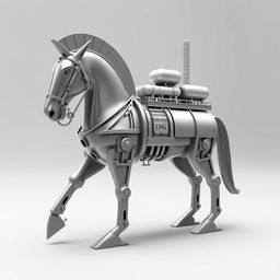 A black and white image of a Trojan Horse symbolizing LNG (Liquefied Natural Gas)