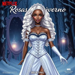 Movie poster for a Netflix film titled 'Rosas Do Inverno' with the subtitle 'versão original da Netflix' and rated suitable for all audiences