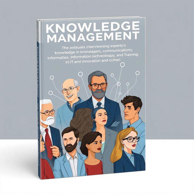 A detailed cover of a book on knowledge management featuring interviews with leading experts in knowledge management, communications, information technology, and training