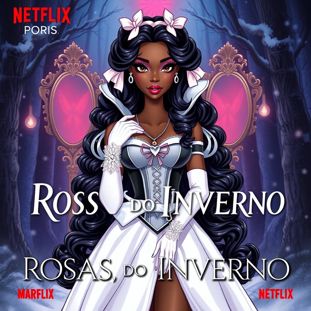 A Netflix movie poster titled "Rosas Do Inverno" with the subtitle "Versão original da Netflix", marked as suitable for all audiences