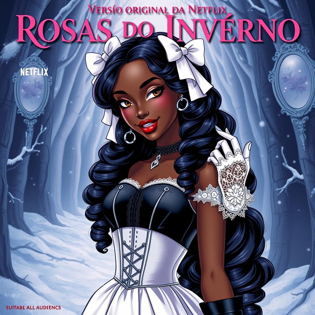 A Netflix movie poster titled "Rosas Do Inverno" with the subtitle "Versão original da Netflix", marked as suitable for all audiences